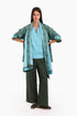 Sleeveless cotton top with round neckline